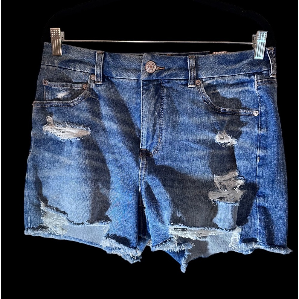 AMERICAN EAGLE 🦅 Curvy MIDI, The Dream Short, Women's Size 12, Distressed, NWT.